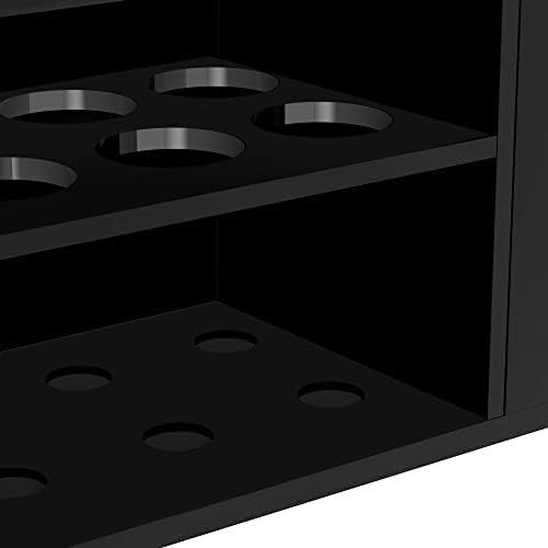 HBlife 2 Pcs Acrylic Magnetic Dry Erase Marker Holder for Whiteboard, Wall Mount 10 Slots Magnet Pen Pencil Holder for Fridge Refrigerator, Locker Organizer Accessories for Classroom Office, Black