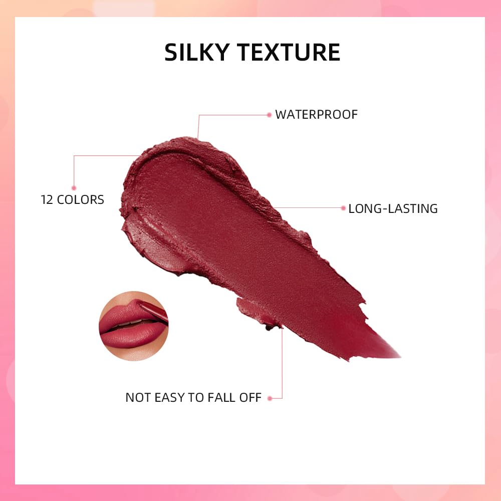 ibcccndc 6PCS Lip Liner and Lipstick Set - High Pigmented Creamy Matte Lip Liner Pencil Set for Girls and Women, Lip Makeup Gift Sets - Waterproof Formula (B)