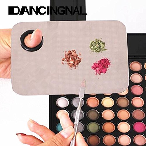 Onwon Stainless Steel Professional Pro Lady Cosmetic Makeup Palette Nail Eye Shadow Mixing Makeup Palette with Spatula Tool(150x100MM)