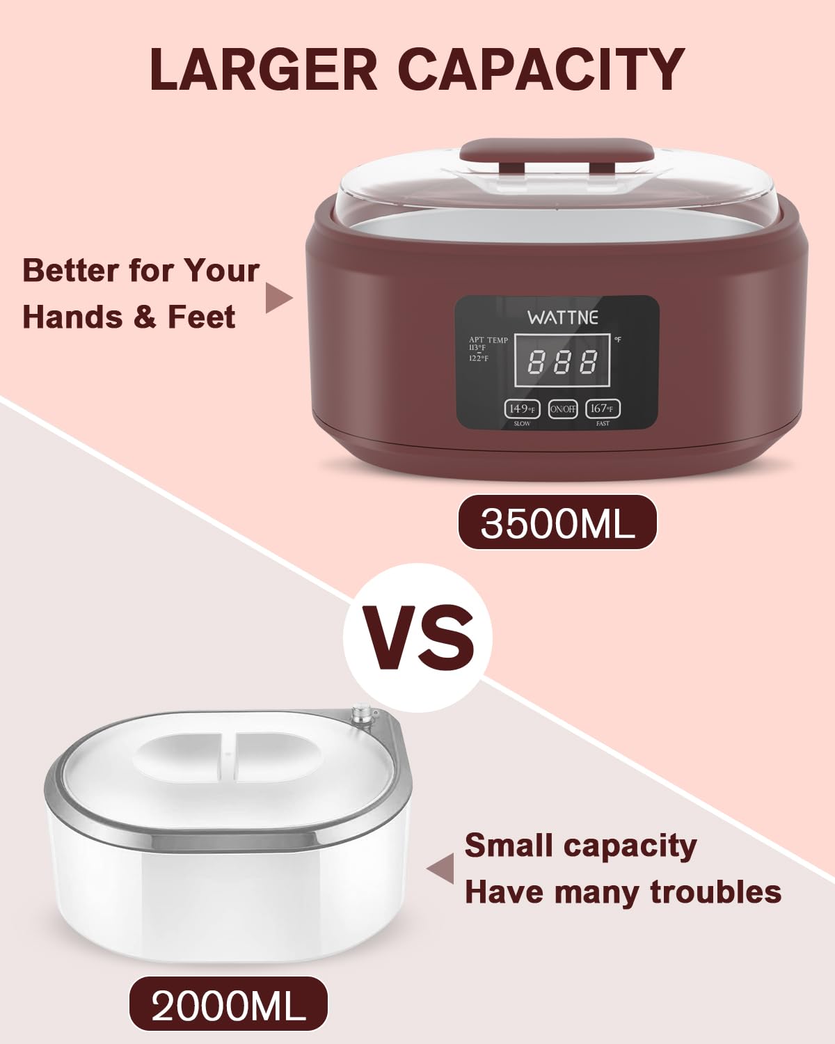Paraffin Wax Machine for Hand and Feet -Paraffin Wax Warmer Moisturizing Kit Auto-time and Keep Warm Paraffin Hand Wax Machine for Arthritis (Wine Red)