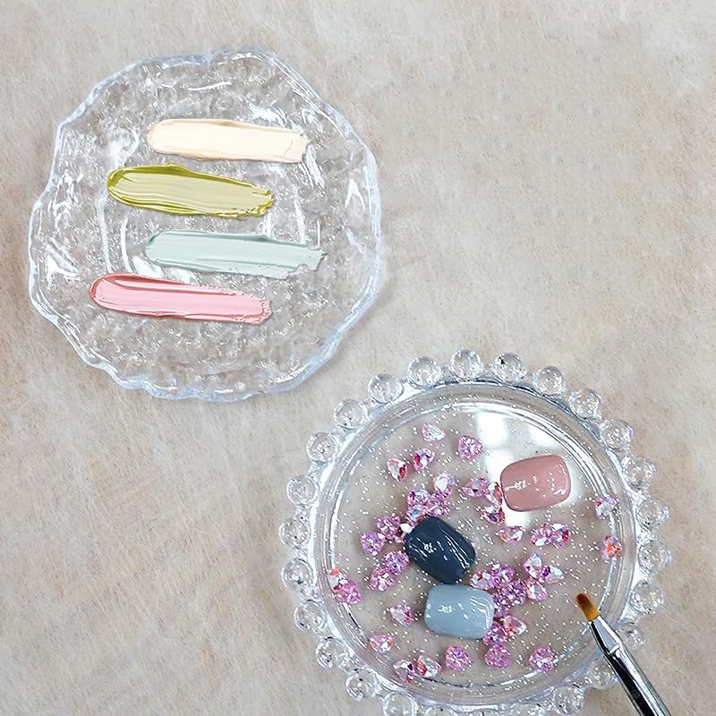 Makeup Mixing Palette Nail Polish Color Mixing Plate, Nail Art Tools Palette, Pigment Transparent Makeup Palette for Lipstick Eyeshadow Color Test Make up Tools Makeup Palettes (Pearl-yellow)