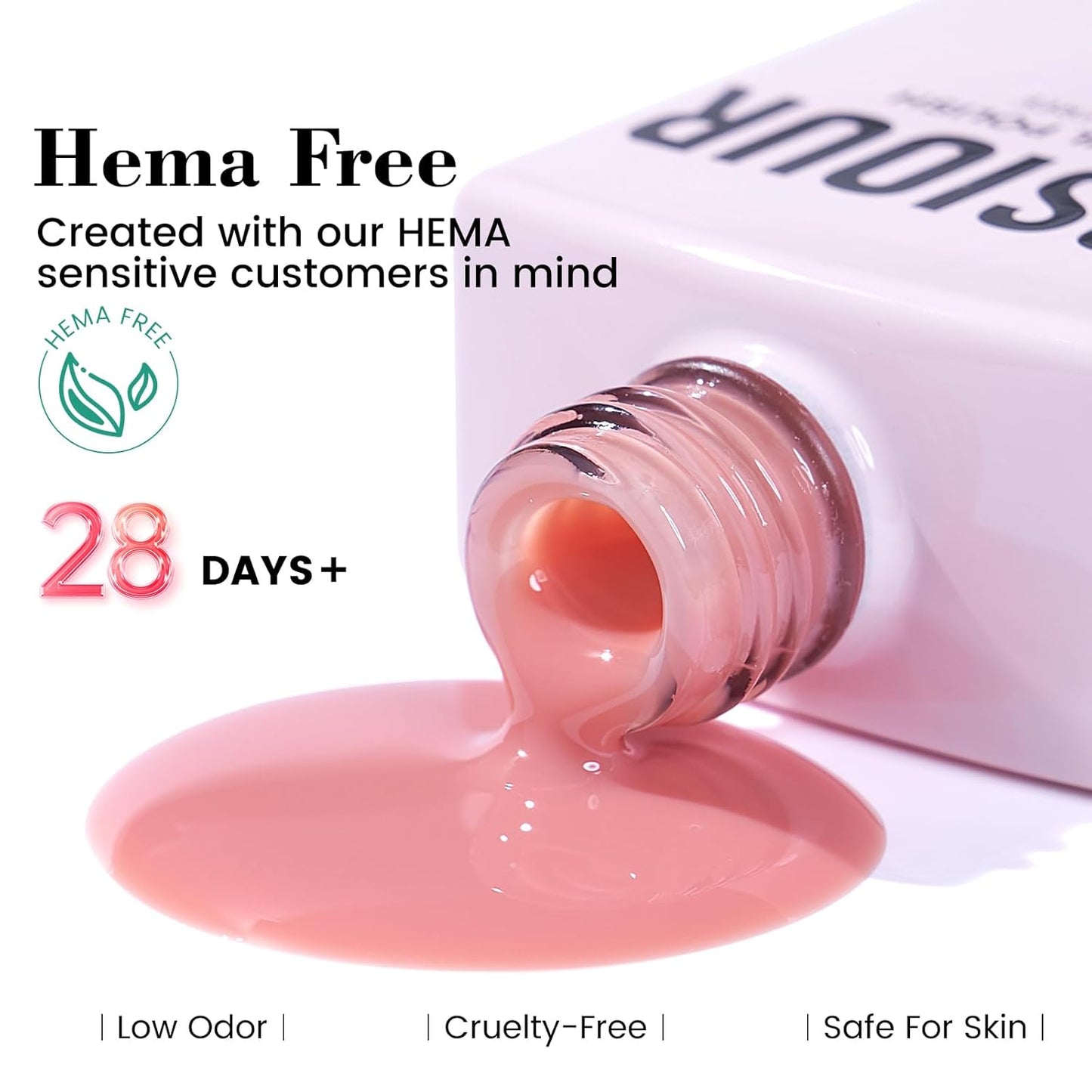 HEMA and TPO Free Light Nude Pink Gel Nail Polish - 18 ML Jelly Sheer Pink Orange Nail Polish Gel, Long Lasting Neutral Clear Blushed Apricot Color Soak Off Cured for Home Nail Art Salon DIY