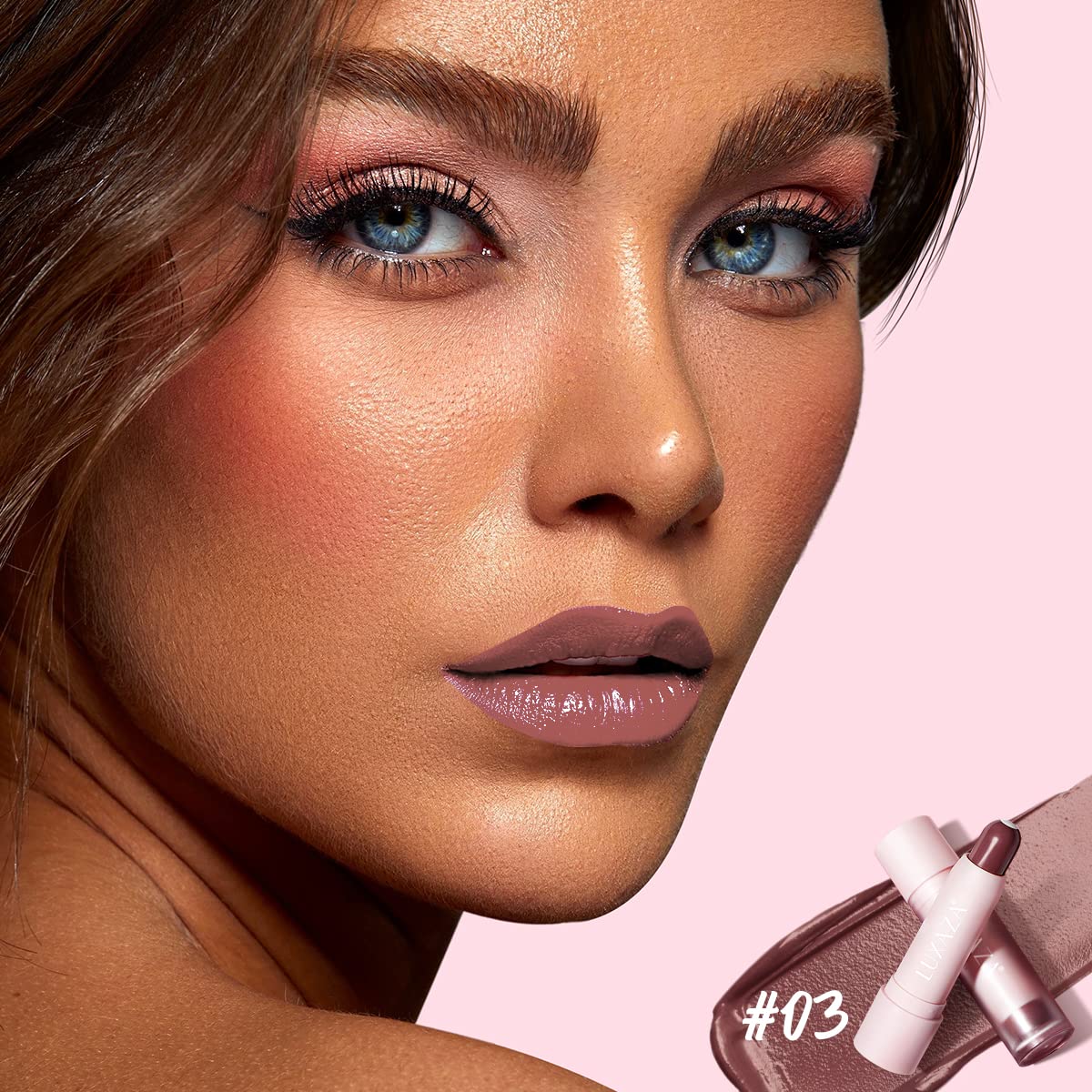 2PCS Tinted Lip Balm, Natural Semi-Gloss Finish, Hydrating Coloring 2 in 1 Lip Stick for Girls & Women 01&03