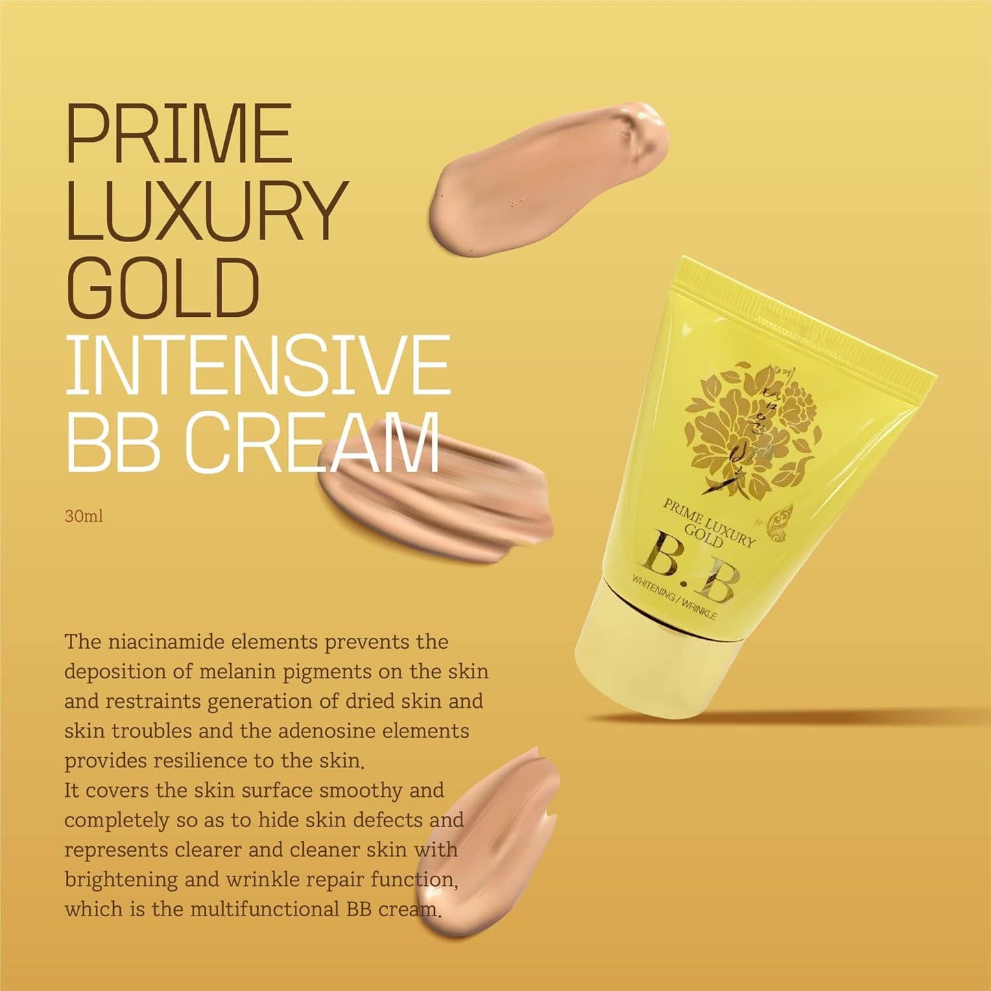 YEDAM YUN BIT Prime Luxury Gold Women Skin Care Set With Skin, Emulsion, Cream, BB Cream,Wrinkle Care Nourishing And Moisturizing, Calming Korea Cosmetics