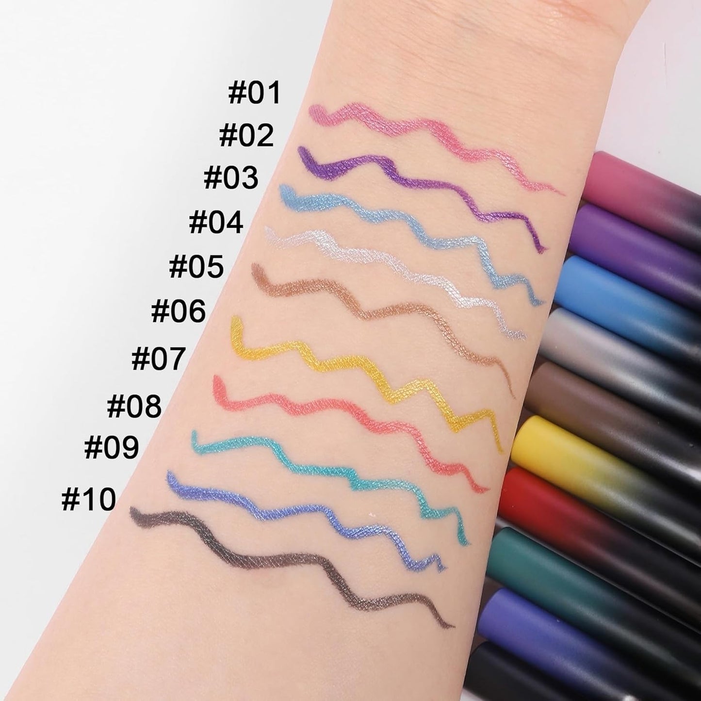 waterproof eyeliner metallic satin finish liquid eye liner pencil colorful high pigmented shimmer Purple