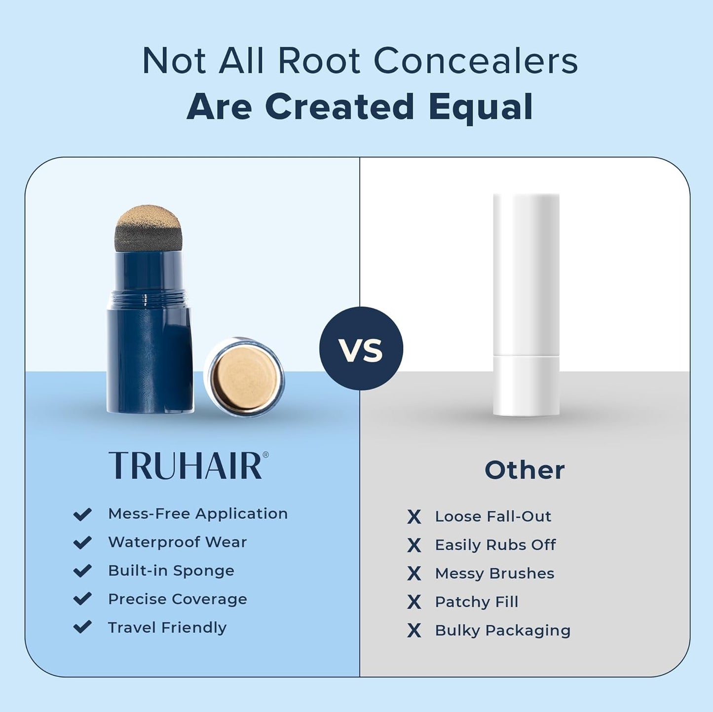 TRUHAIR Jumbo Color & Conceal Waterproof Root Touch Up Hair Color Concealer - Hair Cover up for Gray Coverage and Hairline Filling - 11 Hair Colors Available (Red)