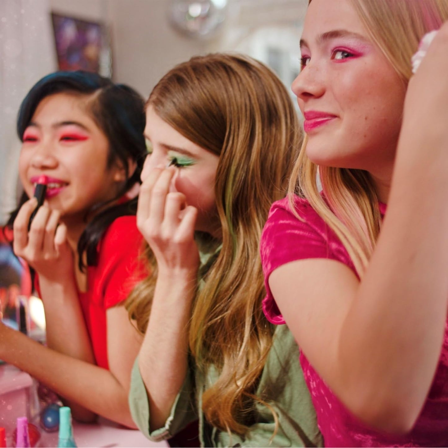 Miraculous Ladybug Kids Makeup Set - 10 Piece Bag with Nail Polish, Hair Chalk, Stickers & More - Safe, Non-Toxic Pretend Play Cosmetics - Rena Rouge Themed Makeup Kit for Children