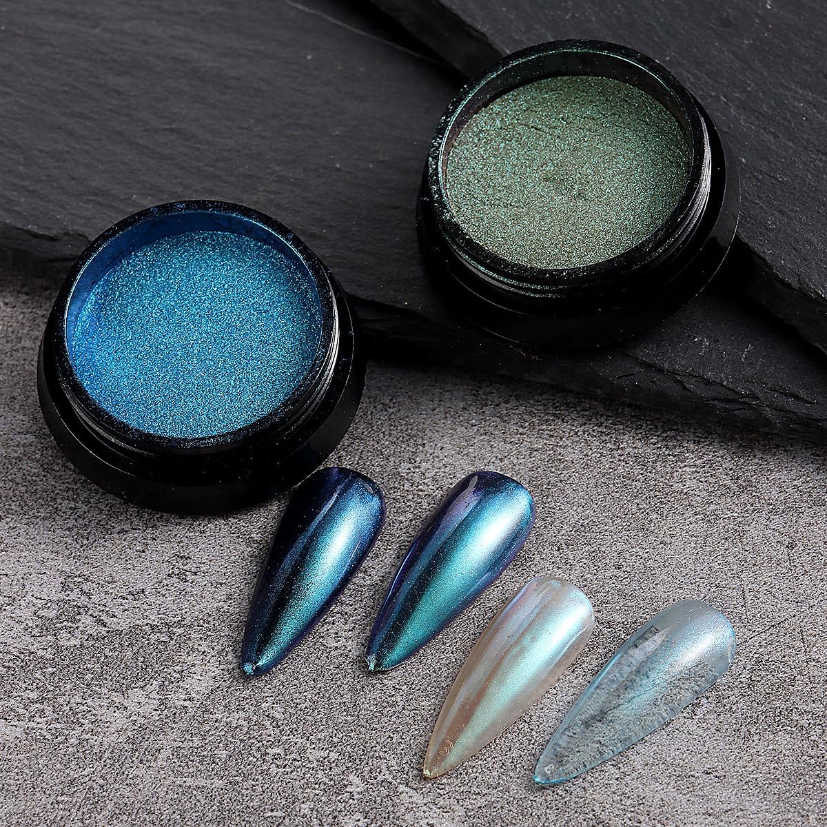 10Pcs Chrome Nail Powder Set, Holographic Unicorn Laser Nail Powder, Aurora Mermaid Iridescent Chameleon Mirror Effect Pigment Glitter Dust for Salon Home Nail Art DIY Decorations