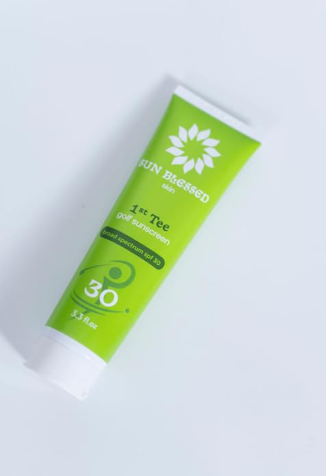 1st Tee Golf Sunscreen Lotion by Sun Blessed Skin, SPF 30 Odor Free, Lightweight and Grease Free Formula, Water and Sweat Resistant for all Skin Tones and Skin Types, 3.3 fl oz