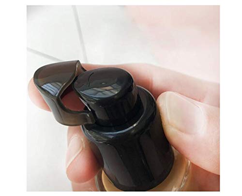 10PCS 410/20mm Plastic Replacement Pump Top Head Cosmetic Liquid Foundation Makeup Pump Replacement with Rotate Lock and Cover for Foundation Lotion Essence (Black)
