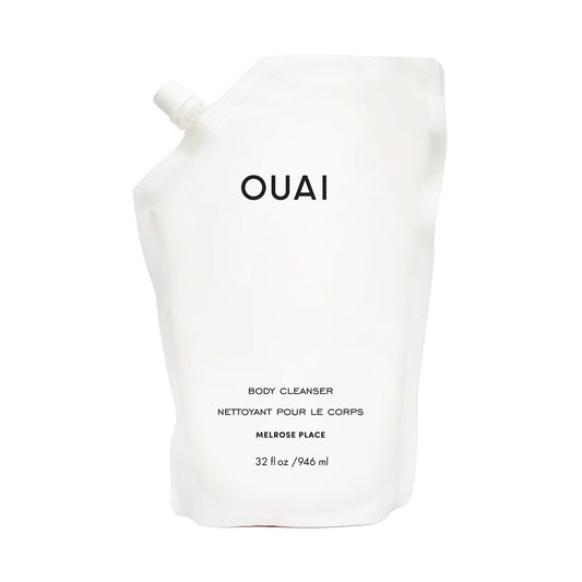 OUAI Body Cleanser Refill, Melrose Place - Foaming Body Wash with Jojoba Oil and Rosehip Oil to Hydrate, Nurture, Balance and Soften Skin - Paraben, Phthalate and Sulfate Free Skin Care - 32 Oz