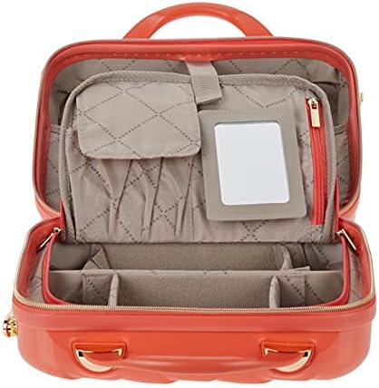 2-in-1 Essential St. Tropez Design Beauty Case - Black/Cream Python, Rose Gold