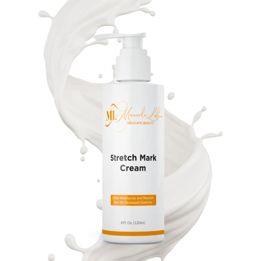 Stretch Mark Cream, Belly Butter & Scar Cream, Skin Care with Active Skin Repair, Stretch Mark Removal, For All Skin Types, 4 Oz - ML Delicate Beauty