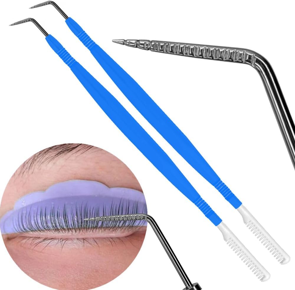 Eyelash & Brow Lamination Tools Kit - Blue Metal Eyelash Perm Tool & Separator for Lash Extensions & Lift