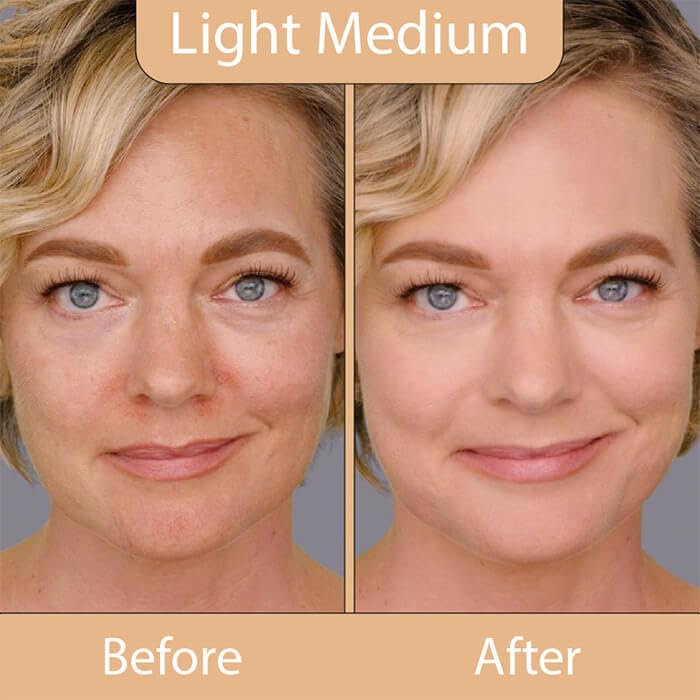 LUMINESS Silk Airbrush Spray Foundation 2-PC Kit - Foundation & Dual-Sided Angled Makeup Brush - Buildable Coverage, Anti-Aging Formula, Humidity Resistant, Hydrates & Moisturizes, Light Medium