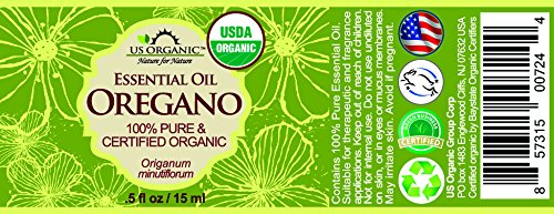 US Organic 100% Pure Oregano Essential Oil - USDA Certified Organic, Steam Distilled (15 ml)