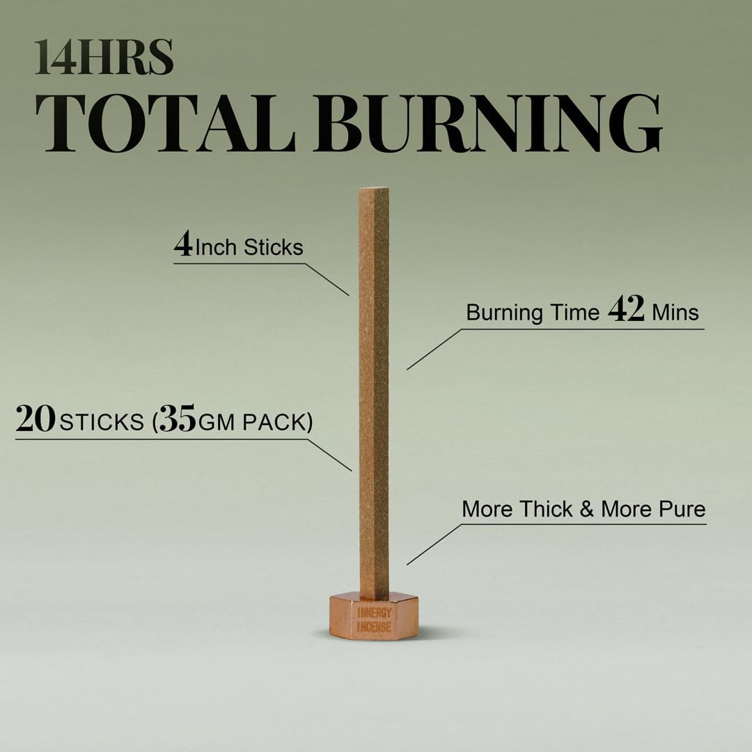 Uplift & Relax - Innergy Jasmine Incense Sticks, Natural Floral Essence Luxury Bath Incense