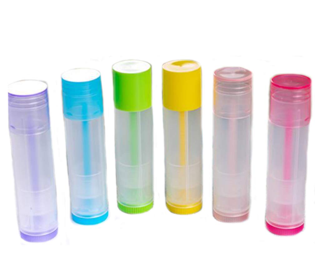 5ml 50 Pcs Empty Clear Lip Balm Tubes Containers with Twist Bottom and Multi Color Caps for Making Lip Balm,DIY Cosmetic Tubes