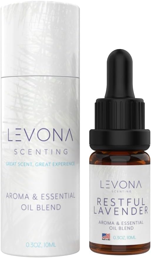 Levona Scents Pure Essential Oils for Diffusers for Home Luxury Scents - Restful Lavender Essential Oil is A Floral Blend of Eucalyptus, Bergamot, Lavender - Aroma Diffuser Oil