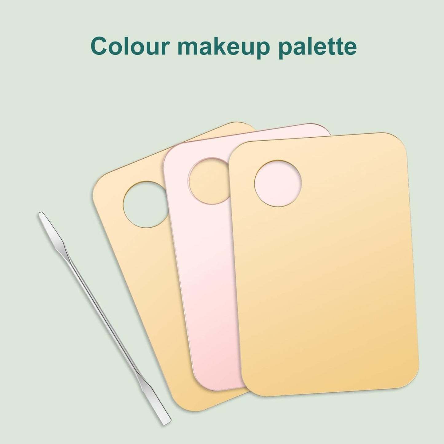 Pink Cosmetic Makeup Palette, Nail Art Palette with Spatula, DIY Makeup Mixing Palette, Beauty Salon Color Cream Mixing Palette, Nail Art Painting Mixed, Makeup Display Board Beauty and Personal Care