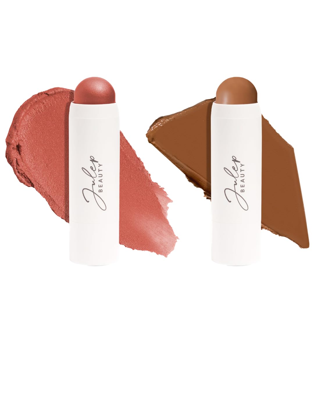 Skip The Brush Contour Duo - Cream to Powder Multi-Purpose Makeup Sticks - Pigmented, Buildable Color for Eyes, Cheeks, and Lips - Desert Rose + In Paradise