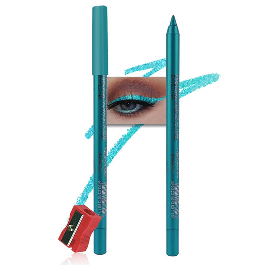 Kaely Gel Eyeliner Pencil for Women, Blue Green Eye Liner Waterproof Smudge Proof with Sharpener, Waterline Eye Makeup Liners, delineador de ojos contra el agua, Vegan & Cruelty-Free, 15