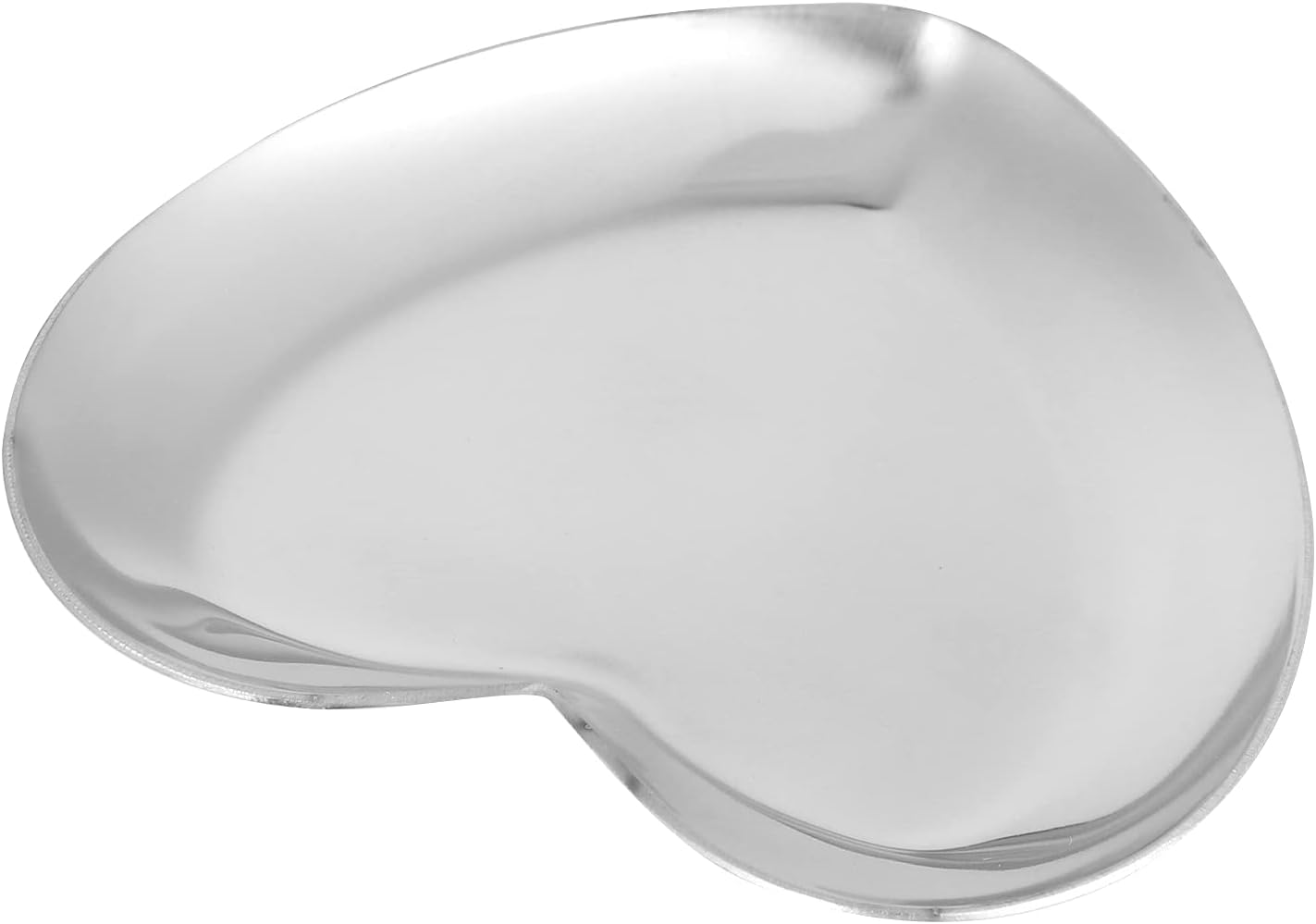 Nail Palette, Nail Palette Nail Palette Heart Shaped Art Palette Stainless Steel Palette Makeup DIY Paint Color Mixing Tray Nail Art Palette Resin(Silver)