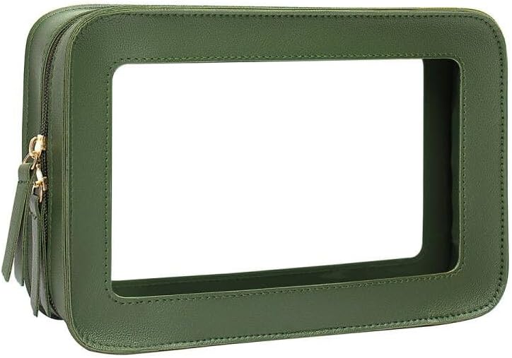 Clear Makeup Bag Small, TSA Approved Portable Toiletry Bag with Zipper Cosmetic Travel Bag Makeup Organizer Case Mini Makeup Pouch for Purse Car Organizer Bag for Women Men