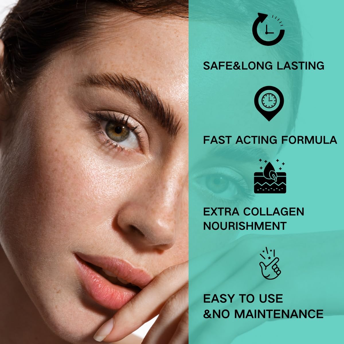 Lash Lift and Black Color Kit, Brow Lamination Kit, Professional 4 in1 Lash and Brow Perm Kit, 6-8 Weeks Long-lasting, for DIY or Professiona Use