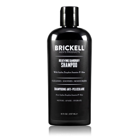 Brickell Men's Relieving Dandruff Shampoo For Men, Natural & Organic, Soothes and Eliminates Dandruff with Ziziphus Joazeiro, Aloe and Jojoba Oil (8 oz)