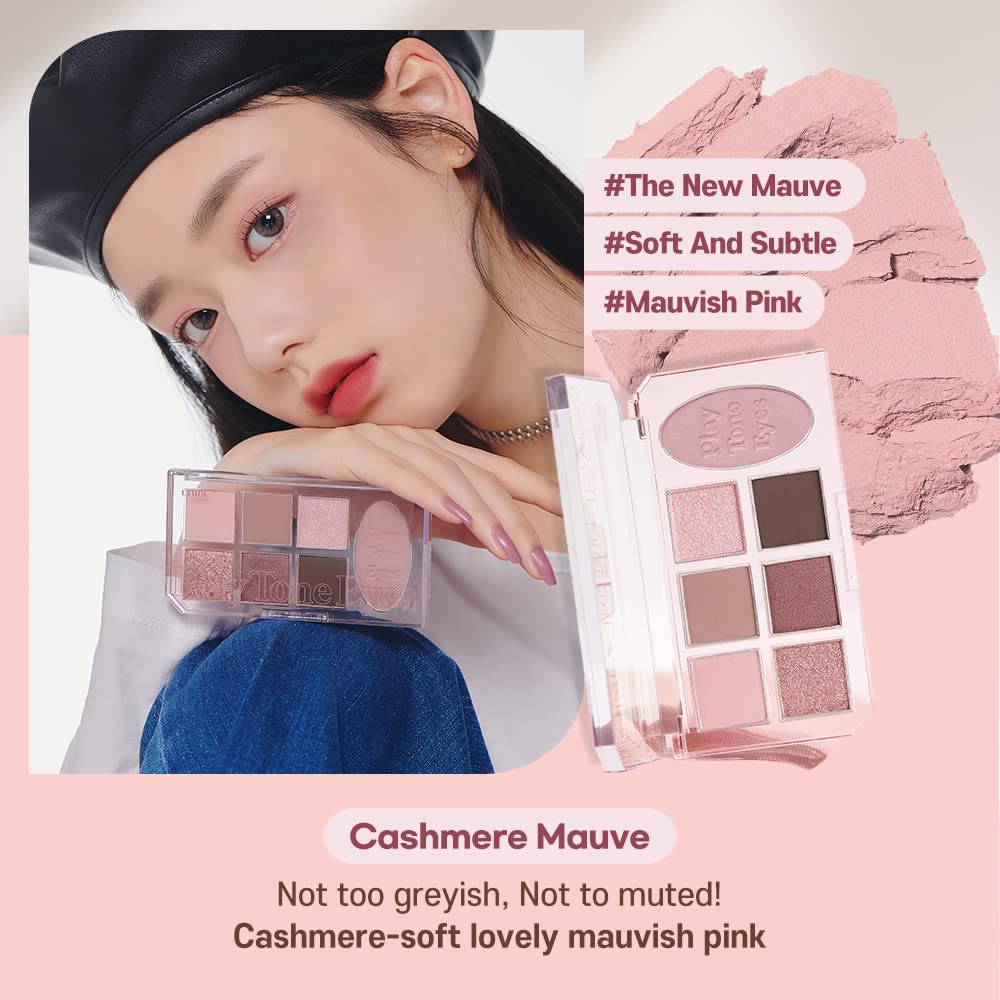 ETUDE Play Tone Eyepalette #Cashmere mauve | From Eye To Cheeks | Palette With Easy Color Matching For All | Various Texture From Sheer Matte To Wet Glitters | K-beauty