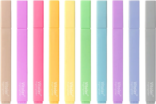 Bible Highlighters, 10 Pack, Assorted Colors, Fast Dry, Pastel Highlighters No Bleed, Set, Bible Journaling Highlighter, Marker, Colored School Supplies