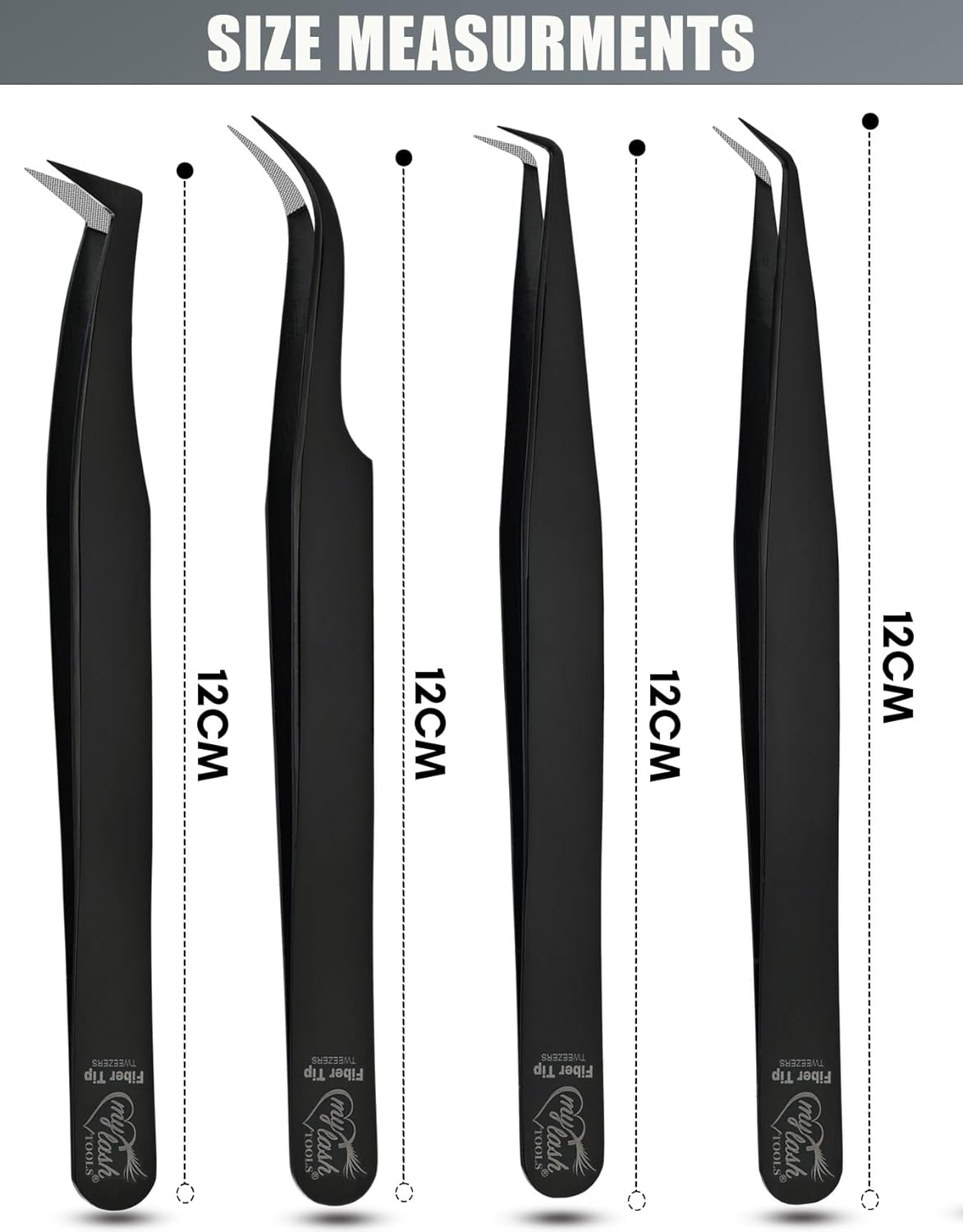 Fiber Tip Lash Tweezers for Lash Extensions, Precision Boot Volume Eyelash Extensions Tweezers Japanese Steel Curved & Isolation fiber grip tweezers pinzas para pestaas (4pcs Set)