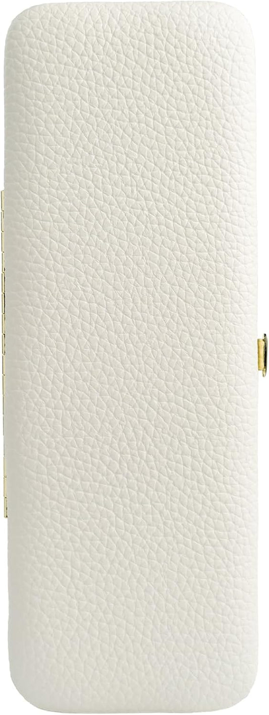 Lash Tweezers Organizer, Small Portable 4 Positions Soft PU Leather Rounded Corners, Eyelash Extension Tweezers Bag, Individual Storage Case Box for Tweezers, Slender Small Tools(White), White