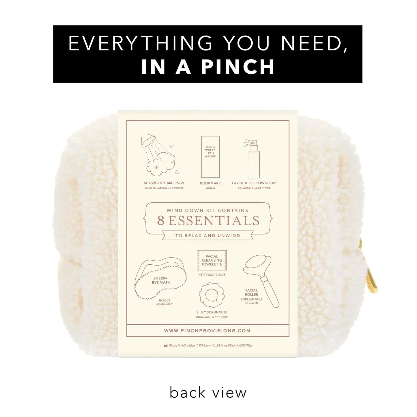 Pinch Provisions Be Kind UnWind Kit, Includes 8 Luxury Self Care and Spa Beauty Essentials, Perfect for Birthday Present, Self-Care Nights, Bachelorette, Christmas or Slumber Party Gift