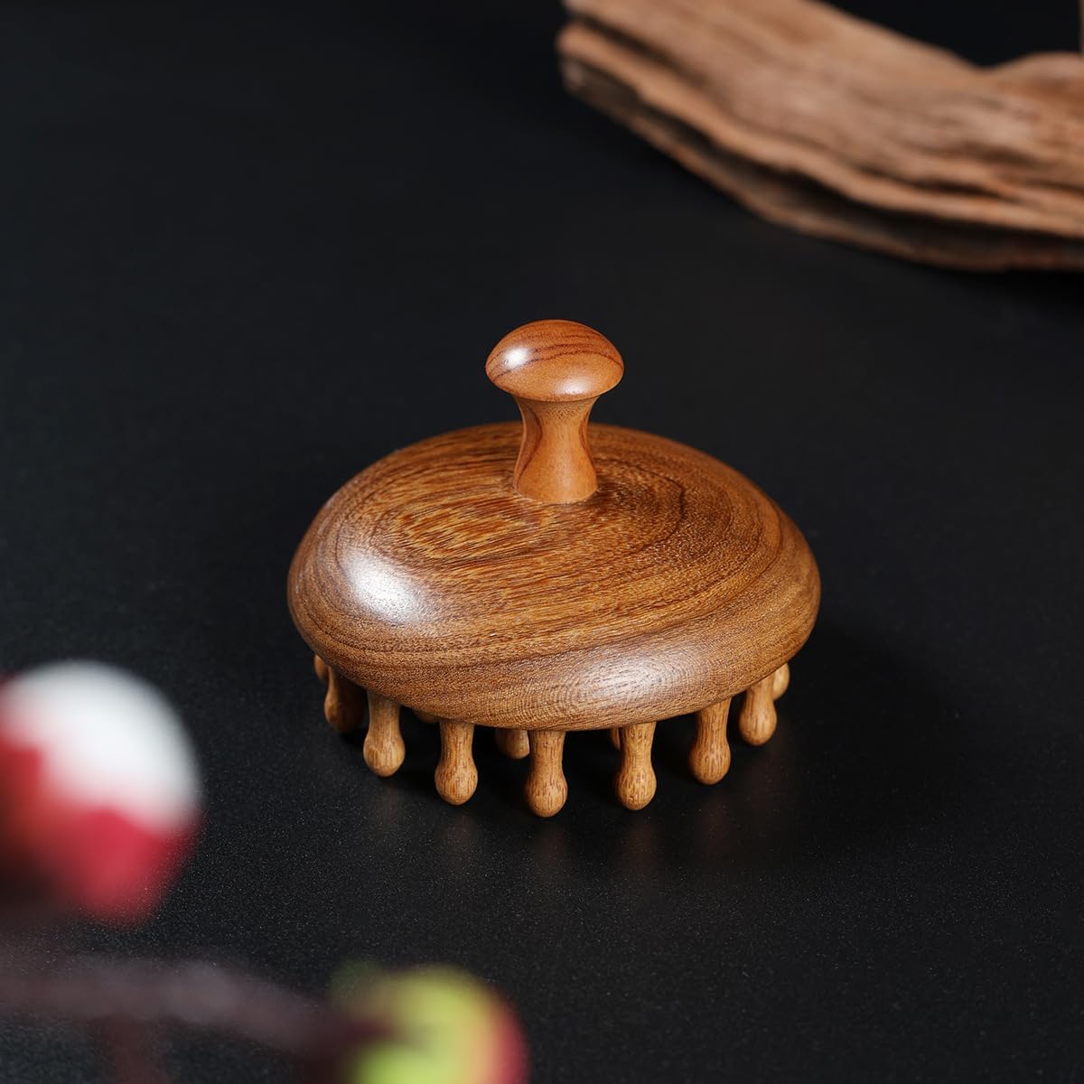 Wooden Scalp Massage Comb - Sandalwood Head Massager Tool, Gua Sha Brush for Women Men Hair Growth Body Massage