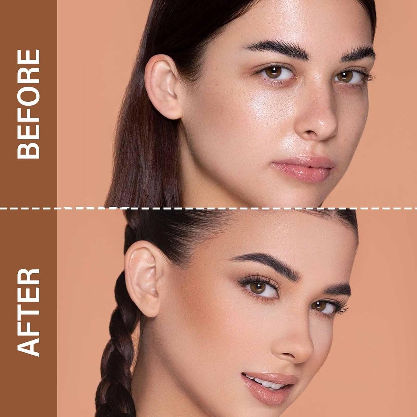 Boobeen 6 Colors Cream Contour Makeup Palette, Highlighter and Bronzer Palette Powder Kit with Mirror&Brush, Waterproof Concealer for Women