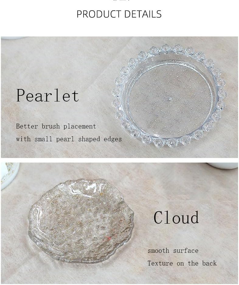 Makeup Mixing Palette Nail Polish Color Mixing Plate Acrylic Palette, Nail Art Tools Art Nail Palette, Pigment Transparent Makeup Palette for Make up Tools Makeup Palettes (Pearl-Clear)