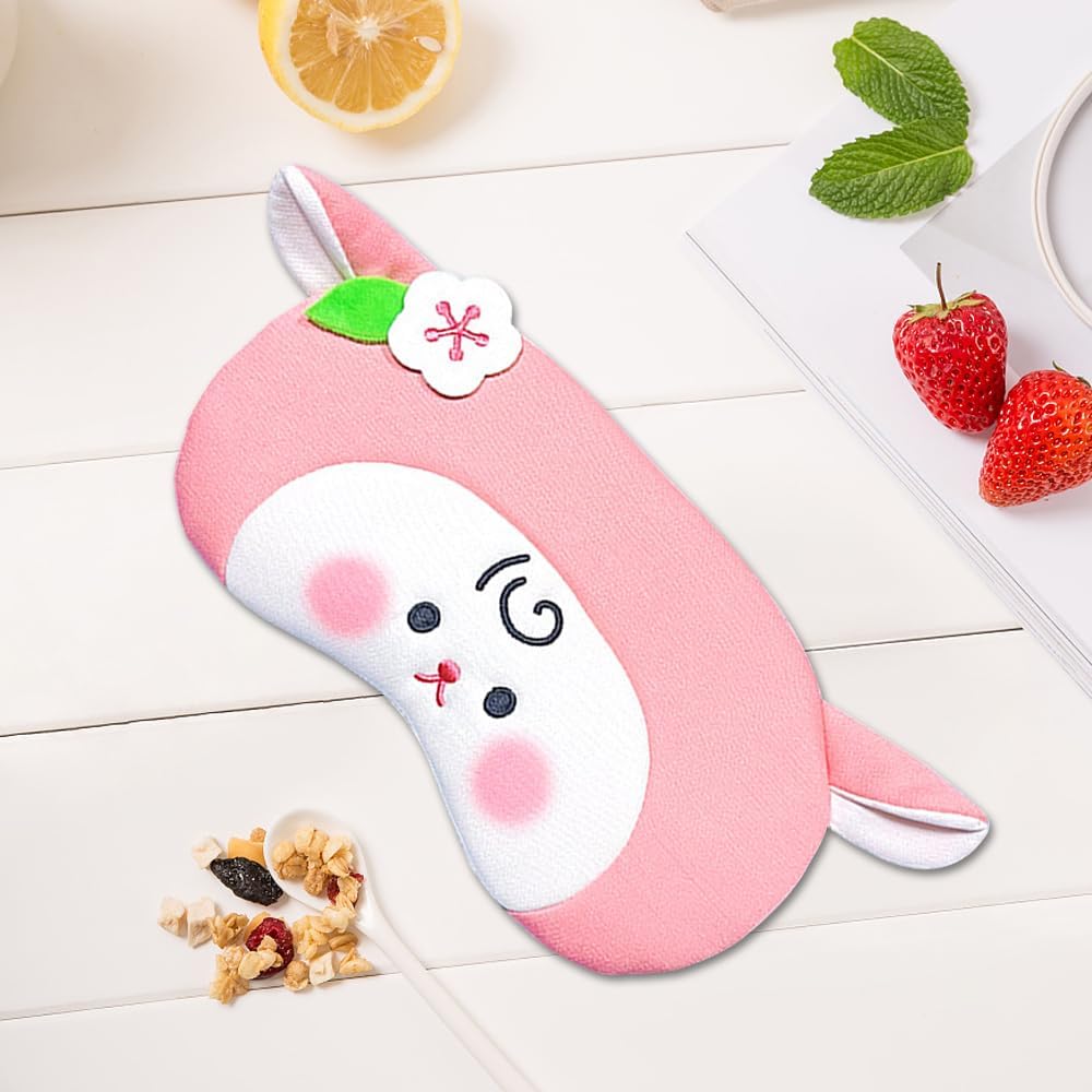 PERFECTSIGHT Sheep Sleep Eye Masks, Cute Plush Sleep Eye Cover Lightweight Adjustable Eyeshade Faux Fur Mask Cover for Women Men Sleep Travel Nap (Pink Sheep)