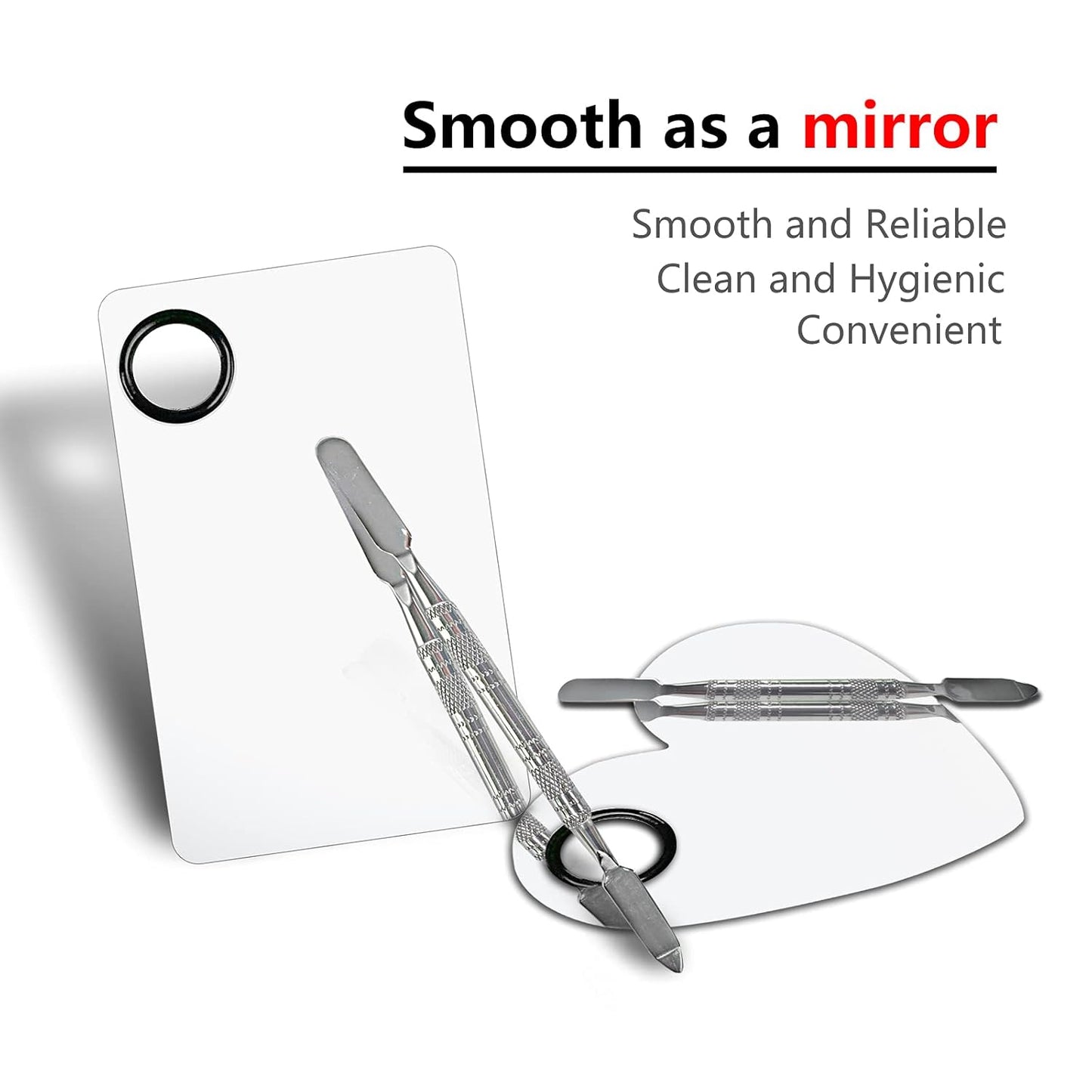 Upgrade Mixing Makeup Palette, Heart Stainless Steel Cosmetic Palette with Spatula Tool, Nail-art Mixing Palette for Cosmetic Pigment Blending