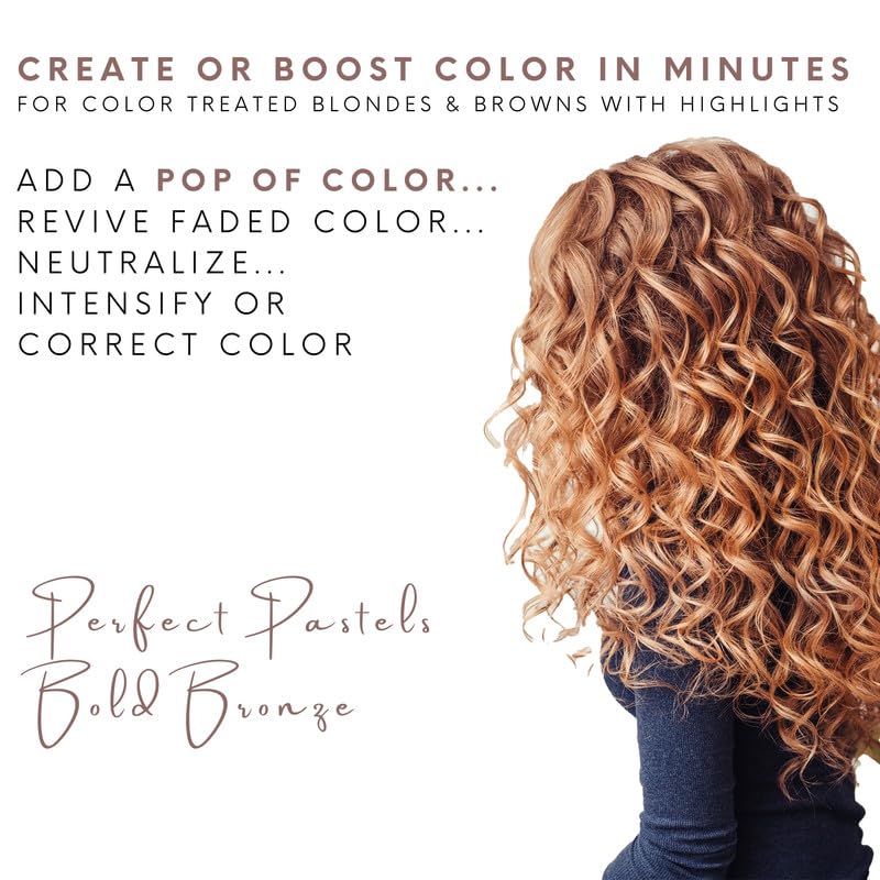 Watercolors by Tressa INTENSE METALLIC 3-in-1 Color Depositing Shampoo, Semi Permanent Hair Color, Hair Dye Shampoo for Curly, Dry, and Normal Hair, 8 fl oz - BRONZE