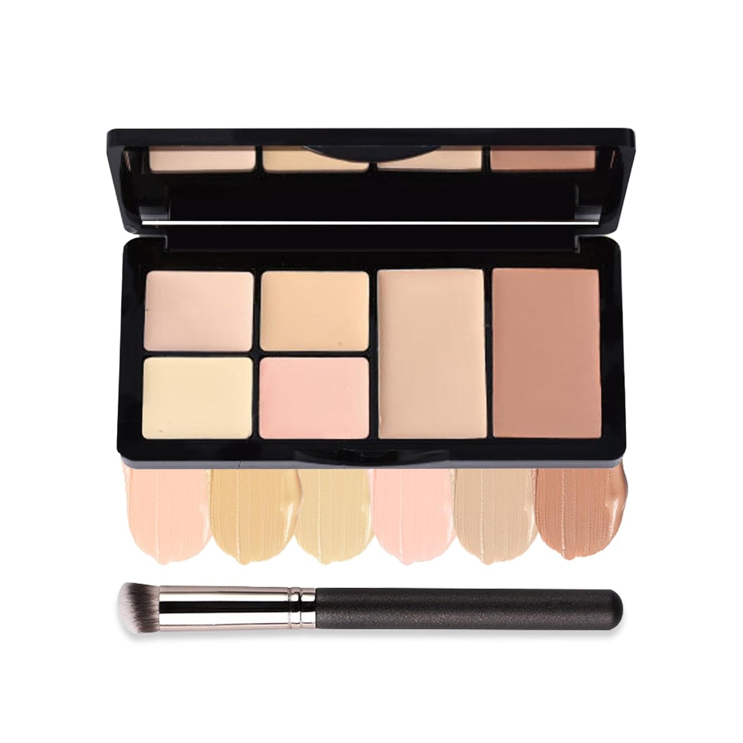 Color Corrector Palette Concealer Contour Palette Natural Brighten Long Lasting Highlighter Correcting Concealer Cream Foundation Palette For Flawless Skin Tone (Set B + Brush #270)