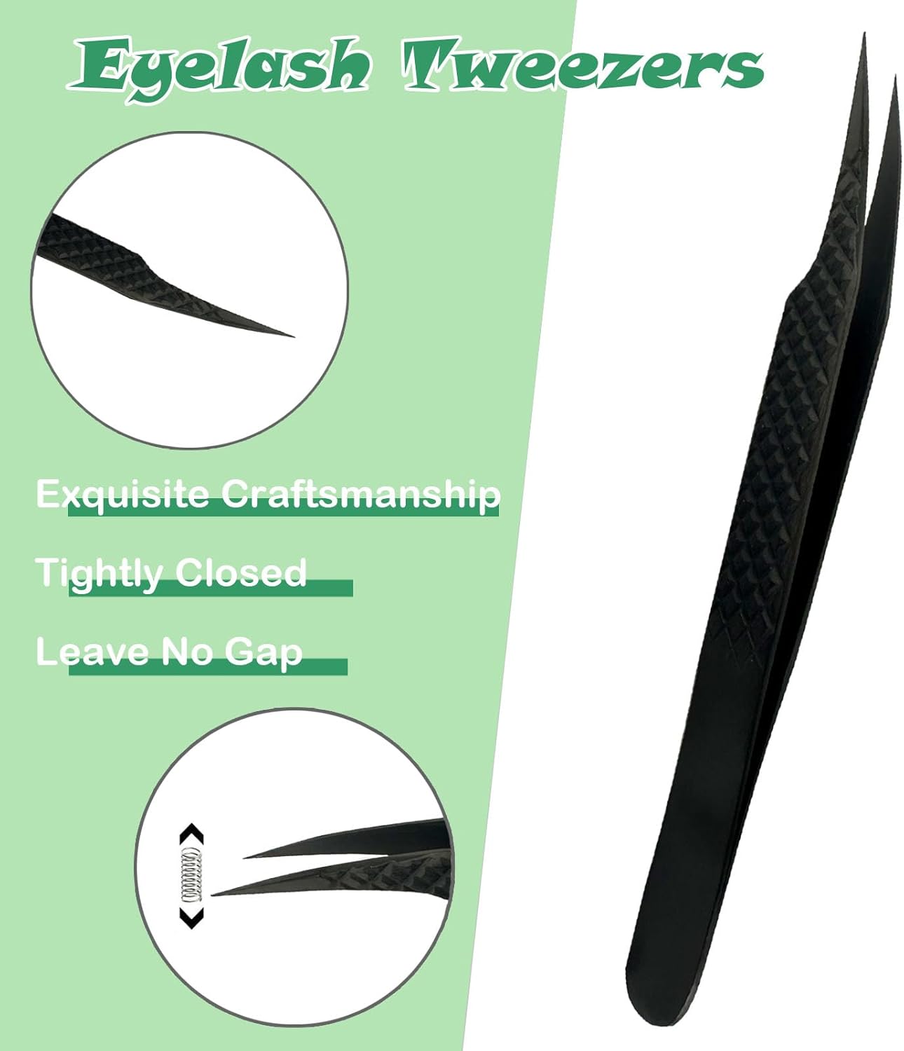 Lash Tweezers for Isolation, Pointed Craft Tweezers For Women Lash Extension Tweezer Eyelash Extension Supplies Japanese Steel (Black-Dolphin tweezers)