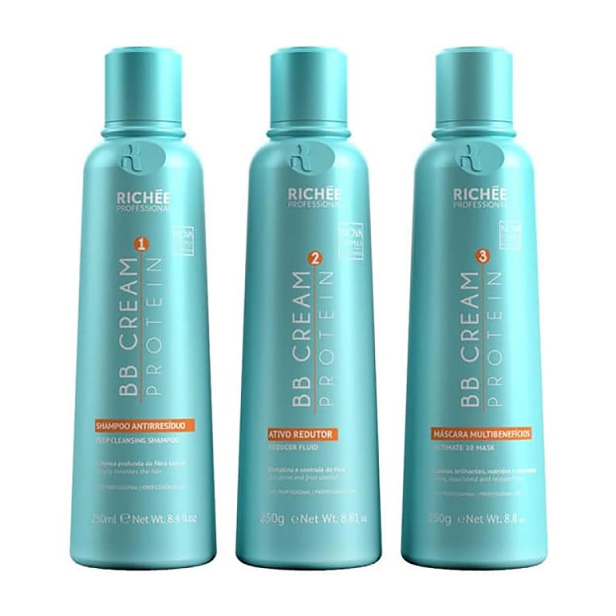 Richée Professional | Liso BB Cream Kit | Pure Active Ingredients And Extraordinary Shine | (3x) 250 ml / 8.4 fl.oz.