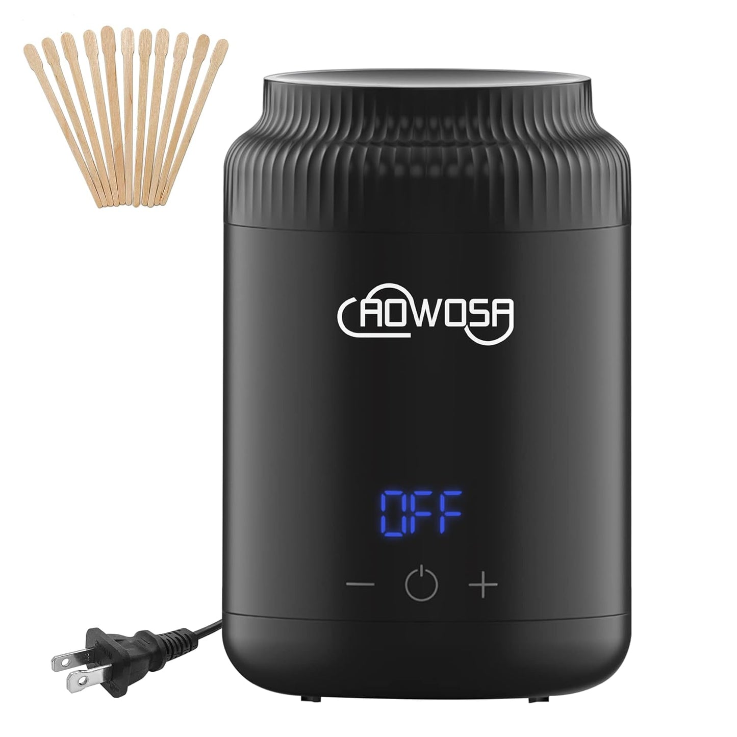 Mini Wax Pot Warmer for Hair Removal, Professional Portable Digital Wax Heater Machine for Facial Body SPA Salon, with 200ml Non-stick Pot, ℃/℉ Switchable Display, 100 Brow Sticks