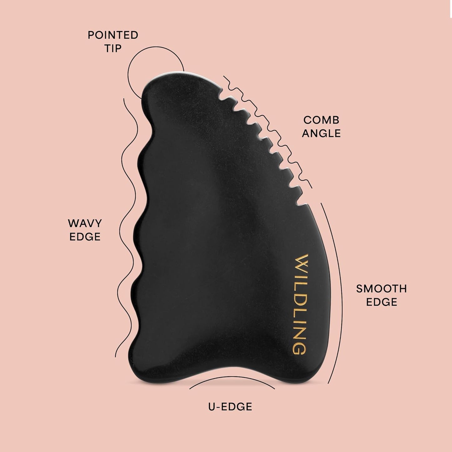 Wildling Aura Stone Gua Sha Body Stone I Body Massage Stone to Tighten, Tone, Sculpt + Smooth I Patented Design Crafted with 100% Authentic Bian Stone