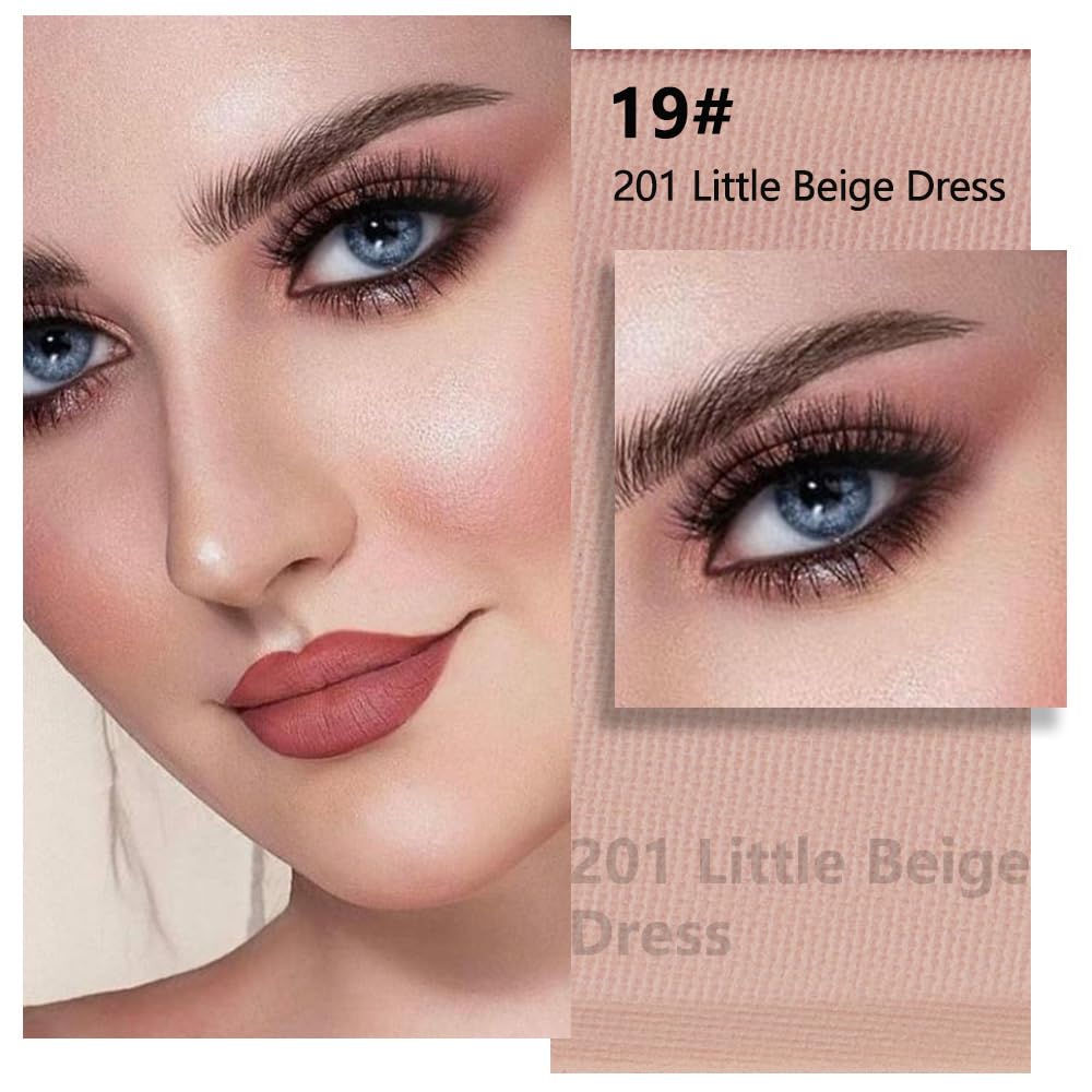 Kaely Pressed Single Eyeshadow Makeup, Little Beige Dress Matte Highly Pigmented Monochrome Eye Shadow Palette, Waterproof Neutral Powder Mini Eyeshadow, sombras para ojos, Lightweight Blendable, 19