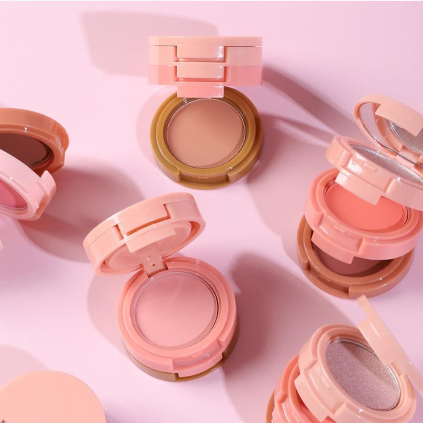 Makeup Eyeshadow Palettes, 3-in-1 Protable Multifunction Blush Highlighter Contour Palettes with 3 Trend Colors for Daily Natural Luster Makeup, Waterproof Long Lasting - 2 Pack #1