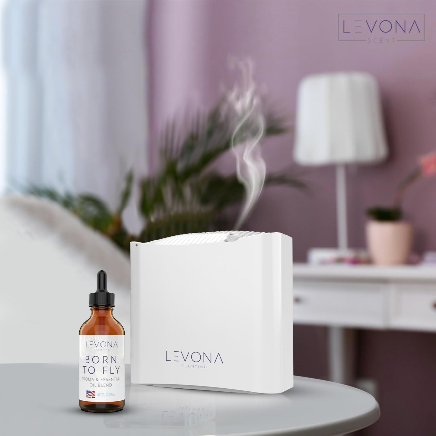 Levona Scent Essential Oils - Scents for Home, Hotel & Office Use - Perfect for Home Diffuser & Humidifiers - Aroma Fragrance Oil, Ideal for Massage, Relaxation, and Spa - Born to Fly, 120ml