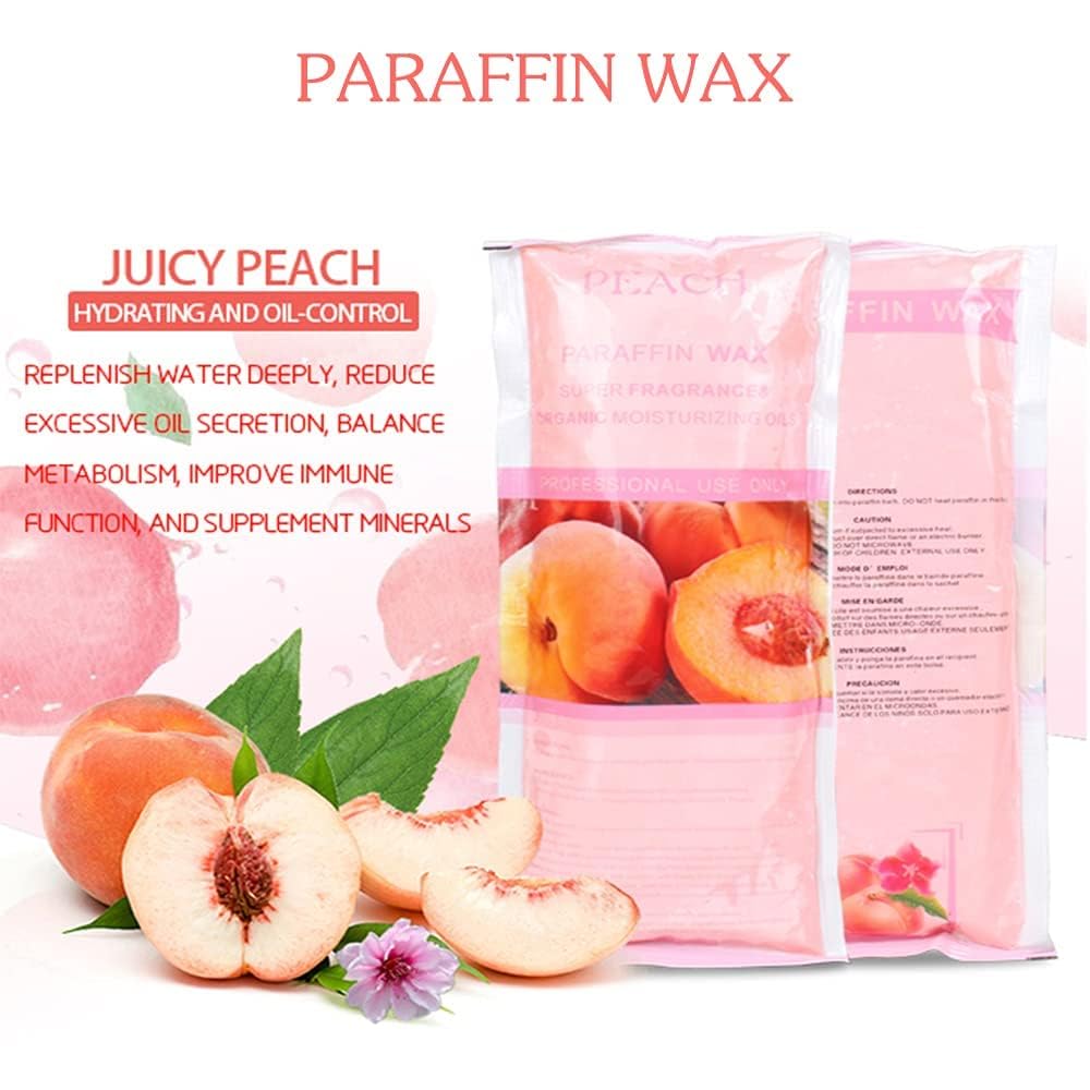 Toyar Paraffin Wax Refills, 12 Pack Peach Scented Paraffin Wax Beads Blocks for Paraffin Bath, Paraffin Wax Machine Refills for Hand Feet Dry Skin,Rrelieves muscle fatigue, Hydration and nourish